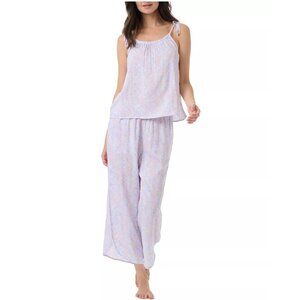 Splendid Women's 2-Piece Cami and Pants Pajama Set, Purple Multi Hearts, Large